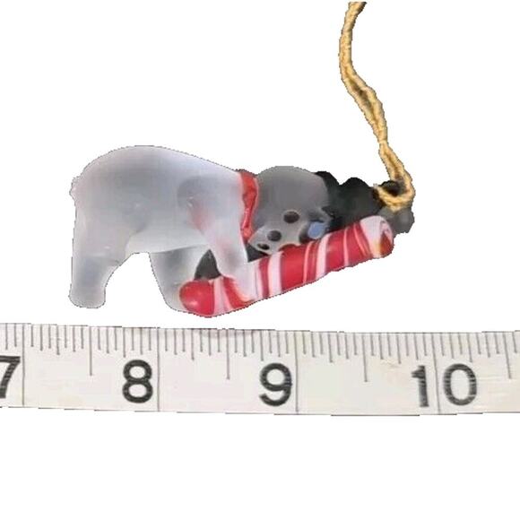 VTG Christmas Ornaments 5 pc Spun Frosted Glass Angel Deer Snowman Candle Banjo - Picture 10 of 10